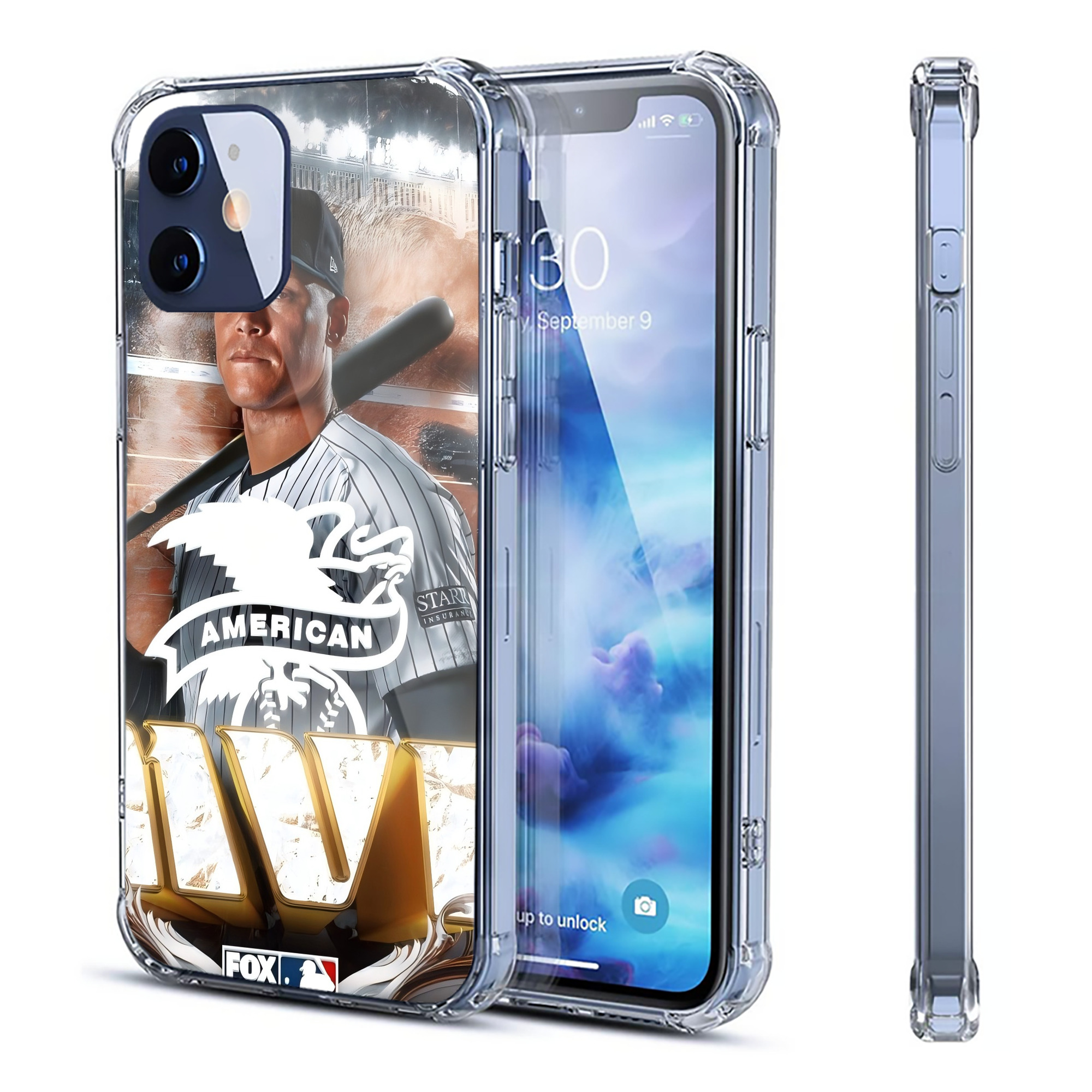 Aaron Judge MVP Clear IPhone 12 Case – Soft TPU With UV Print – Enhanced Drop Protection, Precise Fit, Anti-Fingerprint, Customizable Design, Scratch-Resistant, Yellow-Resistant